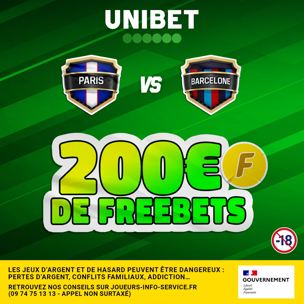 💸 10 x 20€ à gagner en trouvant le premier buteur de PSG - Barça ! 

👉 RT + pseudo + #FreebetUnibet
⏰ Fin du jeu à 21h00