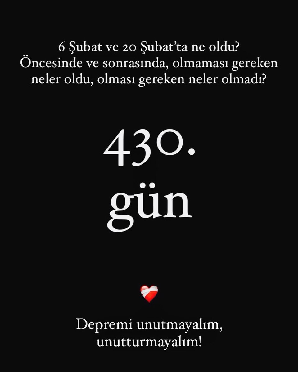 🌿 İyileşecek güzel Antakya, Hatay; işte o zaman bayram olacak. 

Bugün depremin 430. günü. 
Depremi unutmayalım, unutturmayalım.