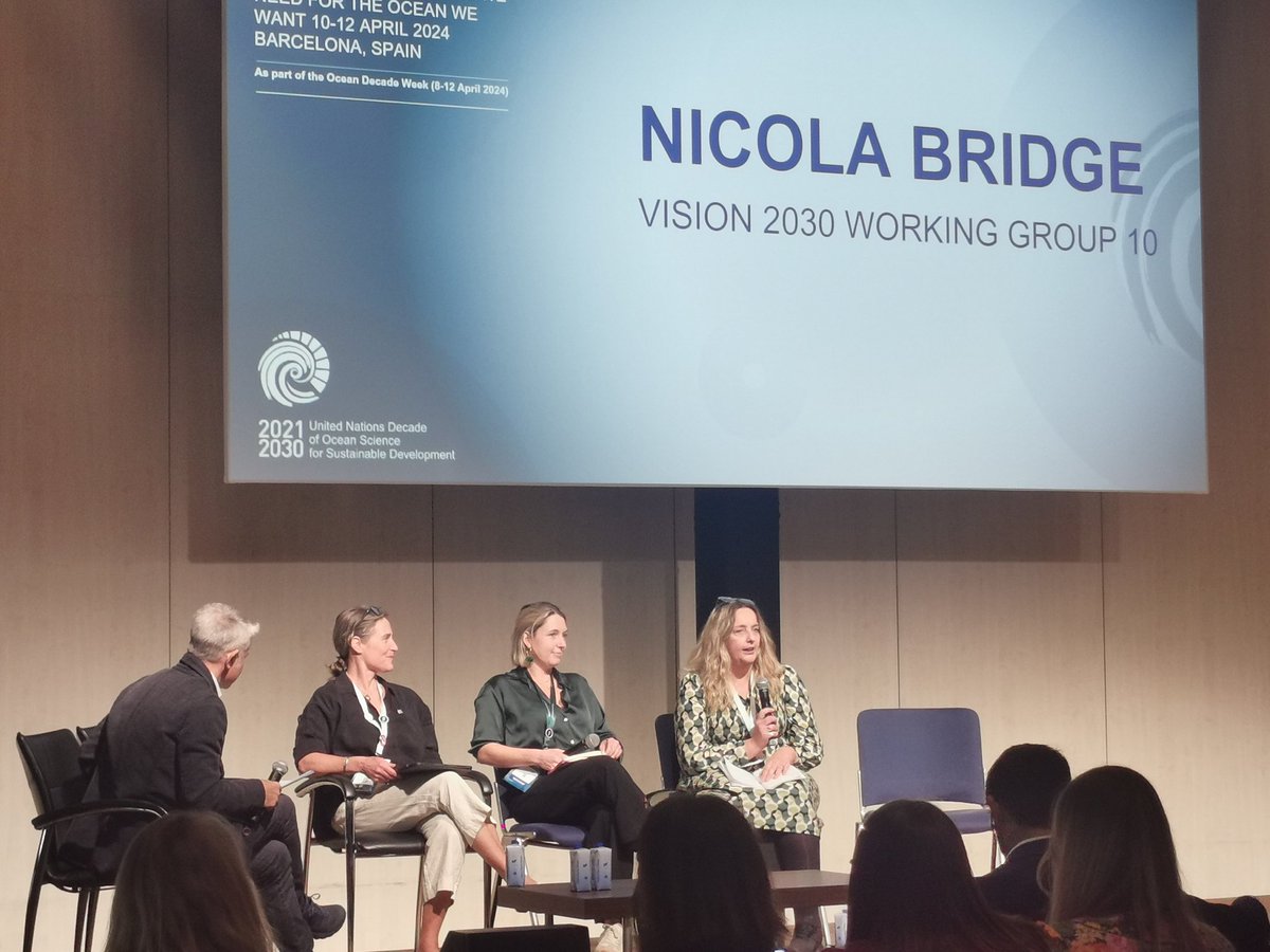 Look at this excellent woman inspiring the room at the @UNOceanDecade Conference! @Ocean_Nic_B, @OceanCTrust and co-chair of challenge 10 working group, winning hearts and minds.