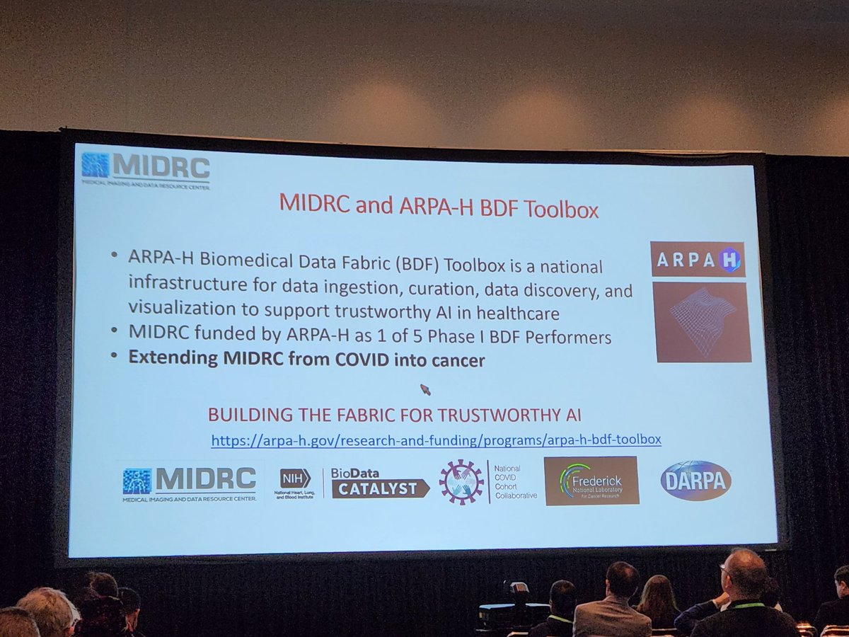 Ooh, bookmark this one: @MIDRC_ (Medical Imaging and Data Resource Center) is pivoting from COVID19 to cancer and has a ton of resources for AI development in imaging including resources to eliminate bias in data #AACR24 #HealthEquity