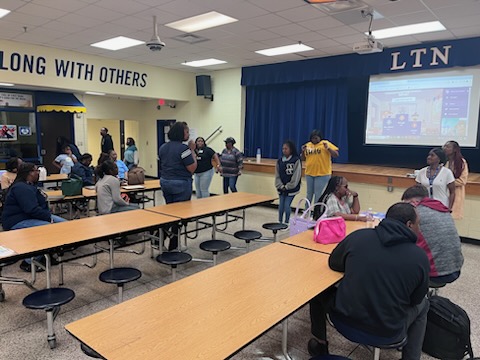 WeAreNolanOwls's tweet photo. What's a faculty meeting without a little fun?  Shout out to our staff for engaging in some fun activities as we settle into the home stretch of our school year! @DrEarleanaSmith  @macksmith00 @CherisseCamp @FultonCoSchools https://t.co/SmOE9q93z1