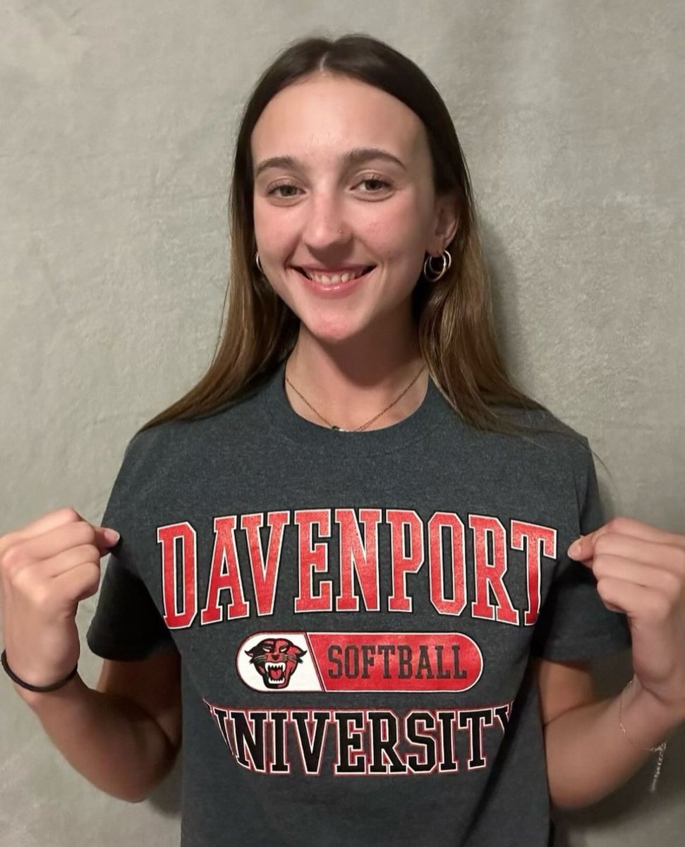 I'm excited to announce that I will continue my academic &amp; athletic career at <a href="/DavenportU/">davenportu</a>. Thank you to Coach Bzdafka &amp; <a href="/CoachjBarley/">Jackie Barley</a> 4 this opportunity to play for <a href="/DU_SBALL/">PANTHER SOFTBALL</a> &amp; to <a href="/dgi302/">David Gilbert</a> <a href="/MindyG103080/">Mindy Gilbert</a> <a href="/MojoDeWitt/">Tennessee Mojo DeWitt</a> <a href="/SBDawgs/">SaginawBayRiverdawgs</a> <a href="/rsmidwest/">RISE Softball-Midwest</a> @CollegeBDJocksfor 4 everything.

Go Panthers!
