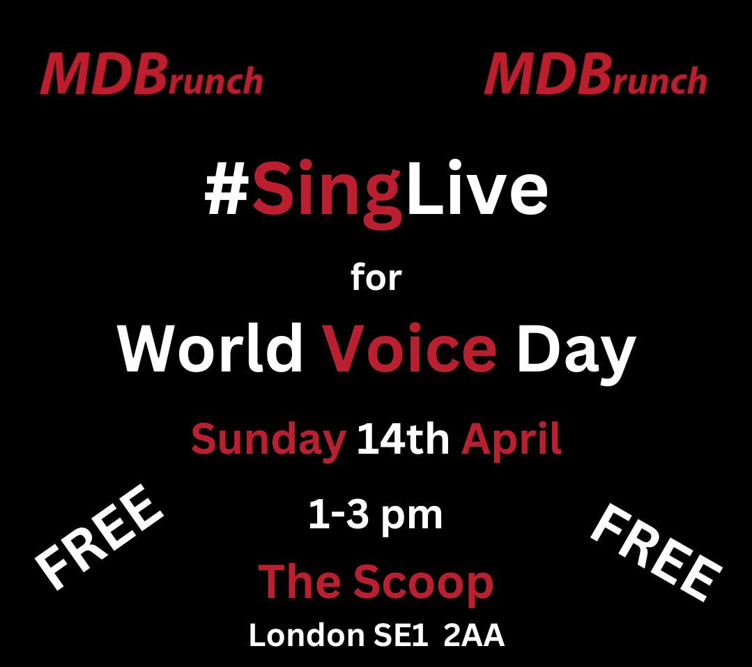 We’re celebrating #WorldVoiceDay with some incredible vocal leaders.

The Scoop FREE 1-3pm
Mass sing-a-long for ALL singers

<a href="/SandraOberoi/">Sandra Oberoi</a> India
<a href="/menjuracamilo/">Camilo Menjura</a> Colombia
<a href="/claude_deppa/">Claude deppa</a> South Africa

Sign Up - FREE
forms.gle/pRnqtjz69L43aF…

(Vocal/music leaders, watch this space!)