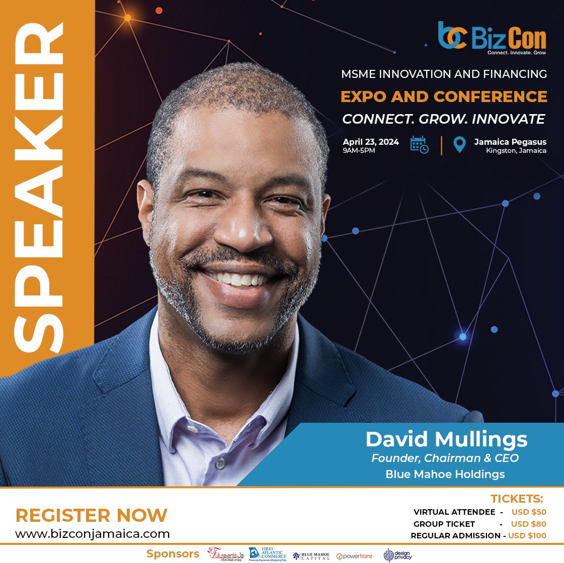 We are pleased to welcome David Mullings as a speaker at #BizCon2024

Register now at bizconjamaica.com

#bizcon2024 #sme #msme #empoweringsmes #smallbusiness #nextstep #entrepreneur #jamaica #kingston #expo #businessfinancing #smeconference #smeinnovation