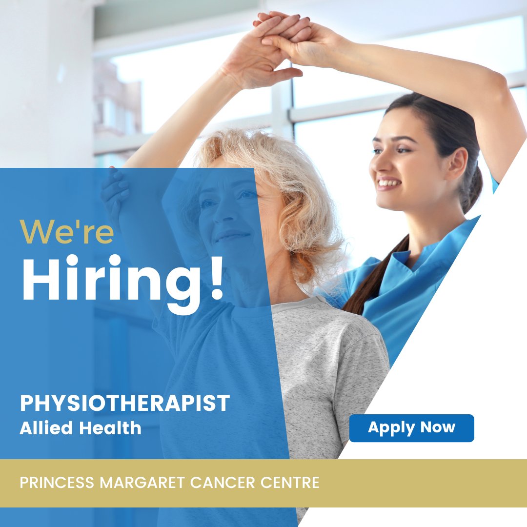 We're Hiring! @UHN is recruiting a Physiotherapist to join the Allied Health team at @pmcancercentre. Learn more about this opportunity and apply today: jobs.smartrecruiters.com/UniversityHeal…