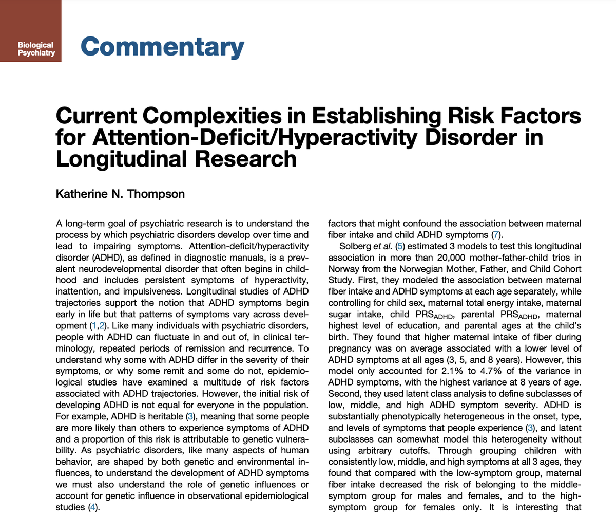 Interested in longitudinal risk factors for ADHD? A few of my thoughts on the complexities of this research is now out in Biological Psychiatry!! Free access link ⬇️ authors.elsevier.com/a/1iuT41S07u7aW