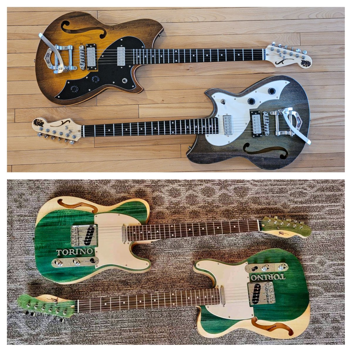 We’re seeing double today at TNV. Visit our website. tnvguitars.com 😎 #guitars #guitar #handmade #handcrafted #woodworking #reclaimed #wood #barncaster #yyc #calgary #okotoks #madeincanada 🇨🇦#TNVguitars