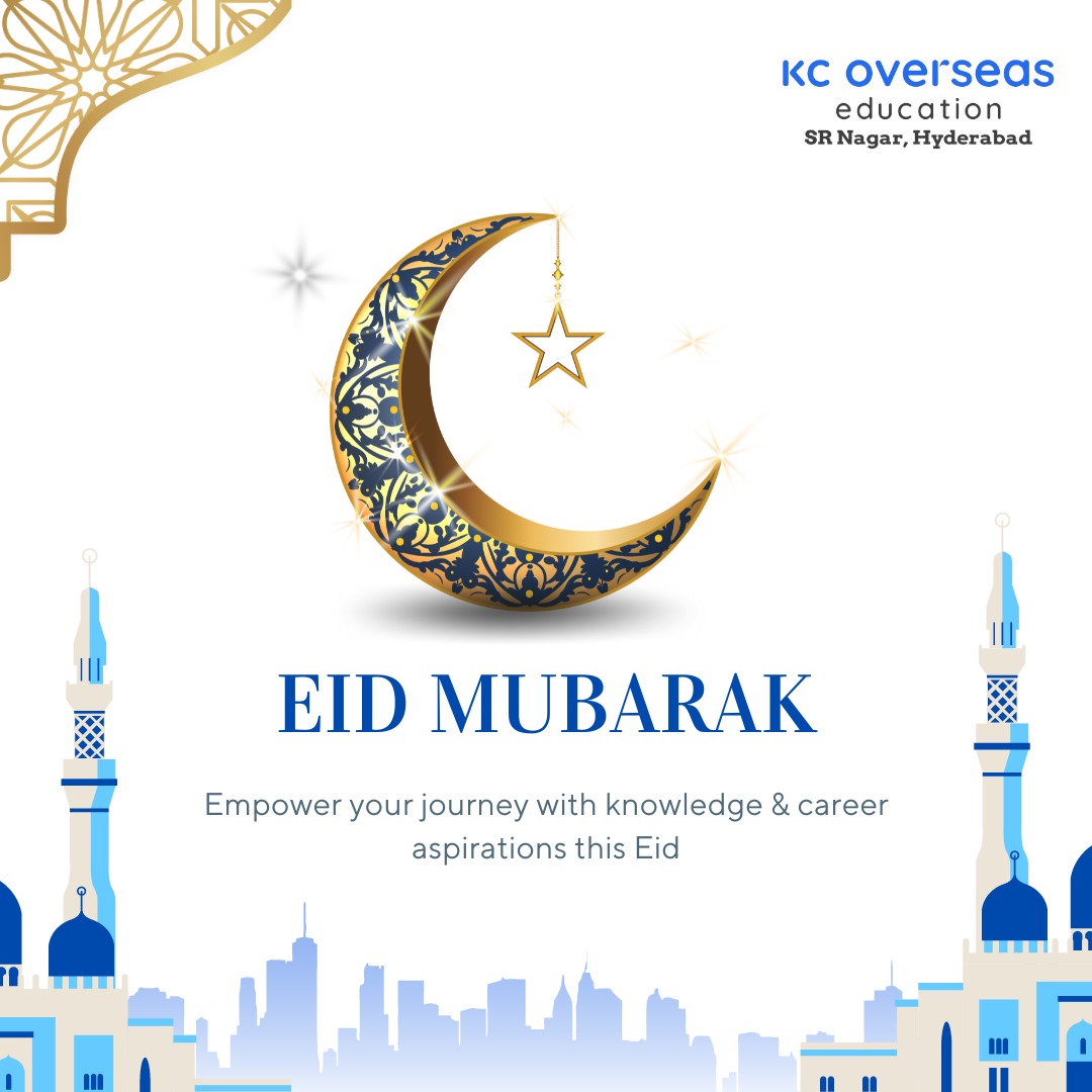 🌙🌙 EID MUBARAK from KC Overseas Education, SR Nagar, Hyderabad! 🌟

#EidWishes #EidMubarak #Ramadan #Ramadan2024 #Eid2024 #RamadanKareem #RamadanBlessings #EidGreetings #Iftar #EidAlFitr #RamadanVibes #MuslimCommunity #PrayerAndReflection #KCOverseasEducation #SRNagarHyderabad