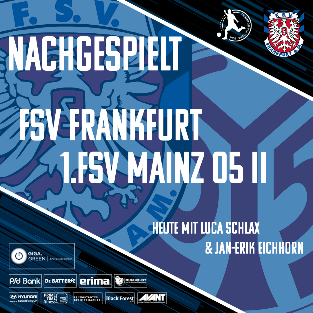 fsv_frankfurt's tweet photo. ⬛️🟦Das neue "Nachgespielt" ist Online. Luca Schlax und Jan Erik Eichhorn blicken zurück auf das Spiel gegen Mainz 05 II und werfen einen Blick auf die anstehende Partie gegen den TSV Steinbach Haiger!
👉https://t.co/f58EQ2zs5I
#FSVFrankfurt #WIRsindFSV #fsvm05 #TSVFSV #rlsw https://t.co/mH0XI31bVU