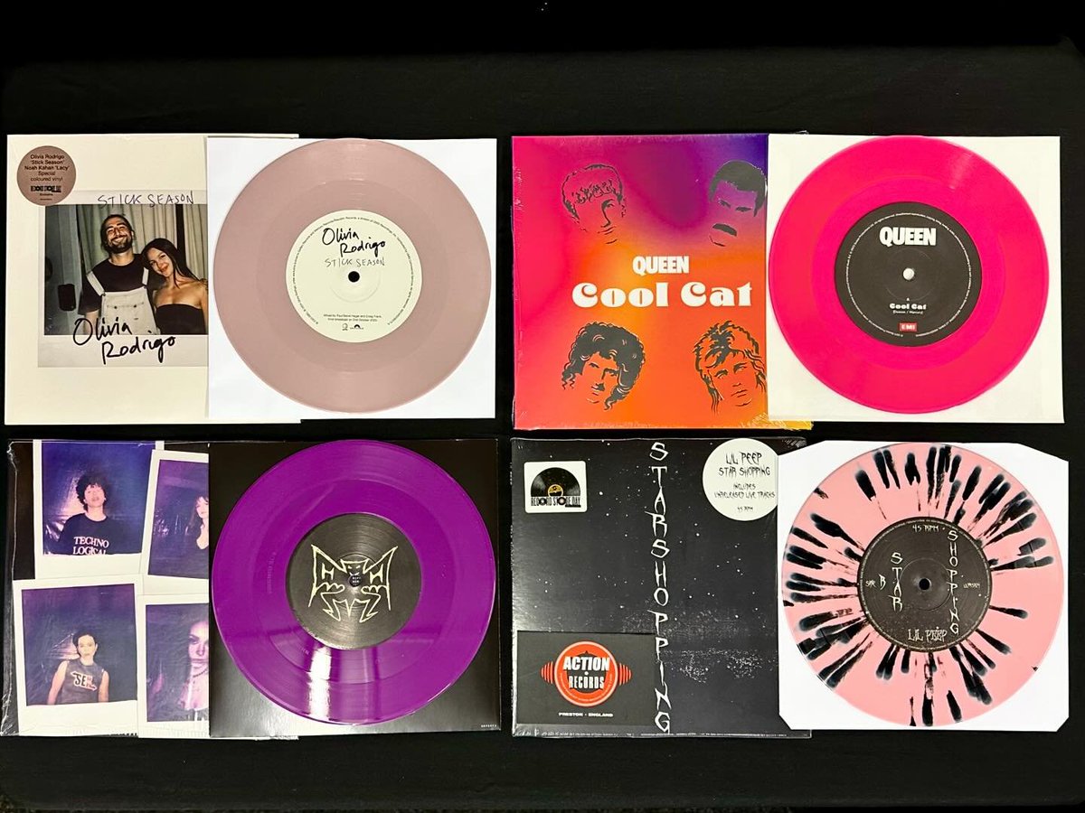 Some of the Record store day releases we are super excited about. Titles from The 1975, Noah Kahan & olivia Rodrigo, Holly humberstone (with muna), Queen, Lil peep. Available to buy on the 20th of April from 8am at Action Records. Get down early there will be queues. No holds.