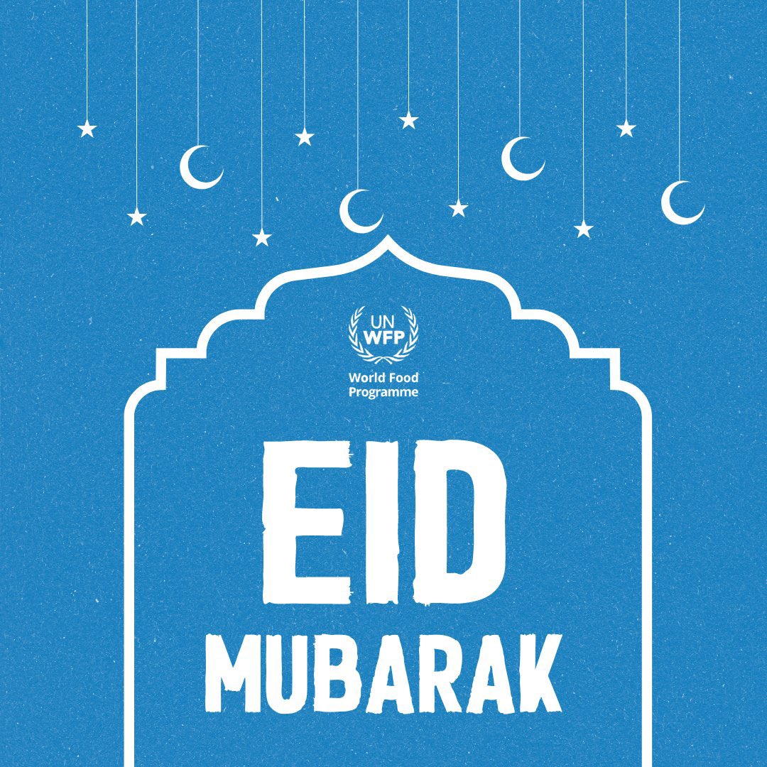 Eid Mubarak! Wishing you an Eid full of joy, family time, and celebration - as we strive for a world with peace, hope, and #ZeroHunger.