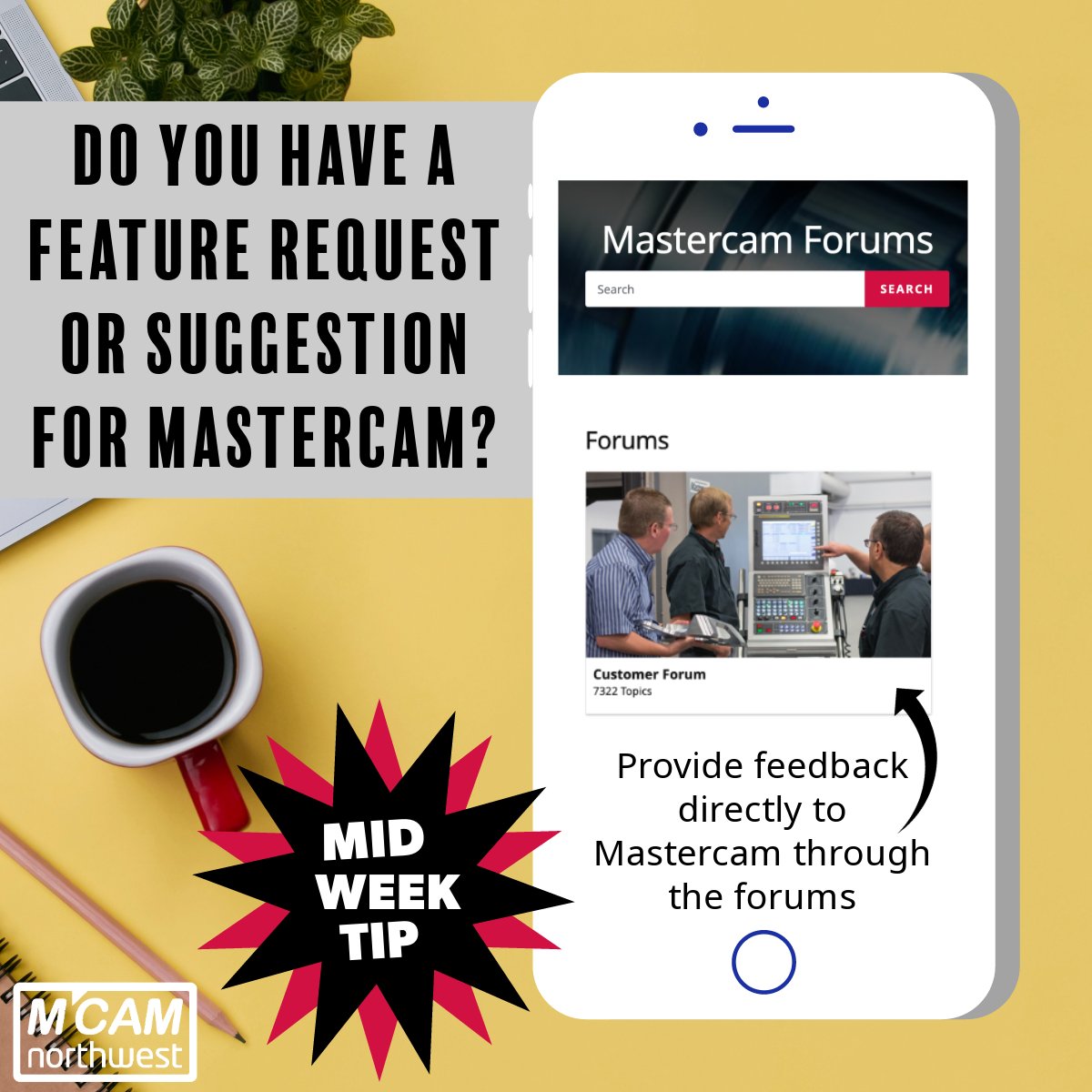 Do you have a feature request or suggestion for #Mastercam? Great! 

The Forums is the best place to request functionality, updates, and chat about all things Mastercam. 

Follow along as we show you how to access the forum --> youtube.com/watch?v=MBzK03…

#mcamnw