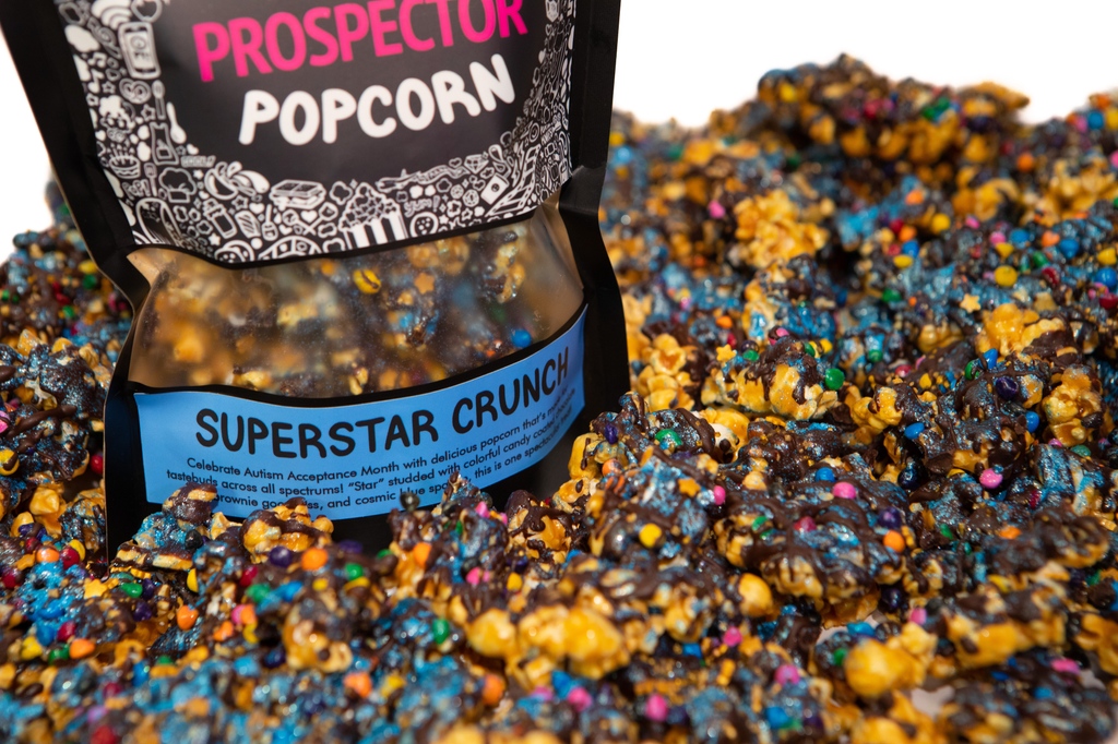 Share this crunchy sweet treat, Superstar Crunch, with friends and family. Join us in supporting Autism Acceptance Month for the entire month of April! 🍿⭐️💖 ProspectorPopcorn.org
#ProspectorPopcorn #GourmetPopcorn #SparkleOn #WorkingIsWorking #Popcorn
