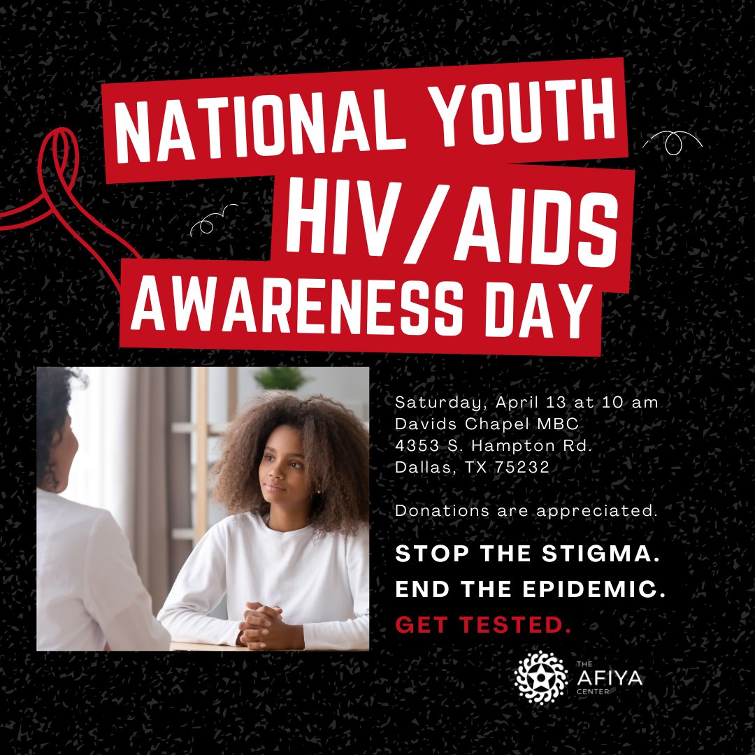 Celebrate National Youth HIV/AIDS Awareness Day by taking control of your health! We’re welcoming people of all ages to our Easy Access clinic this Saturday, April 13 to get a free wellness check. #NYHAAD