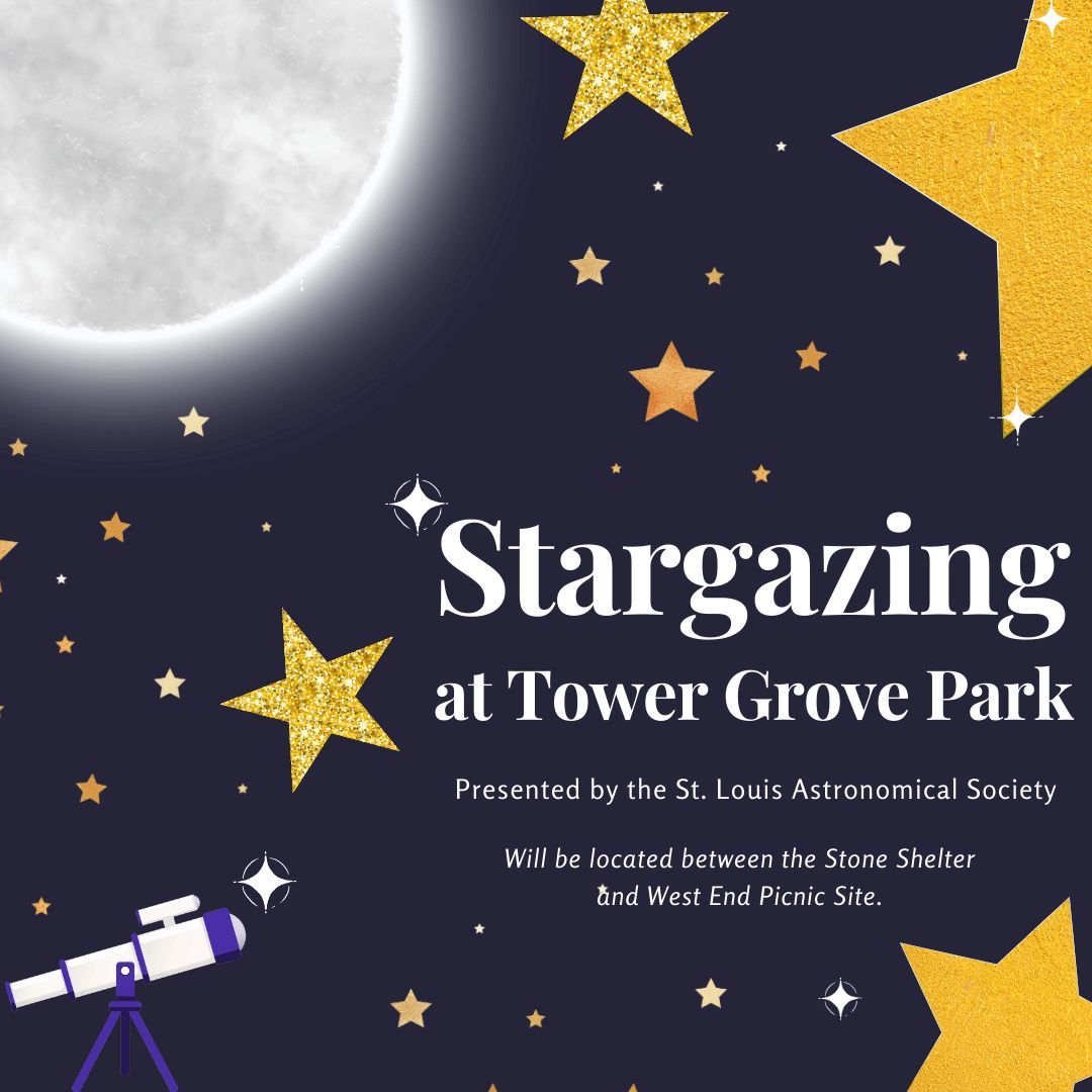 Calling all amateur astronomers young and old! Join us Saturday, April 13 from 7-9 pm at the West End of the Park for monthly stargazing and telescope viewings provided by St. Louis Astronomical Society. More info visit buff.ly/49vPYNJ.