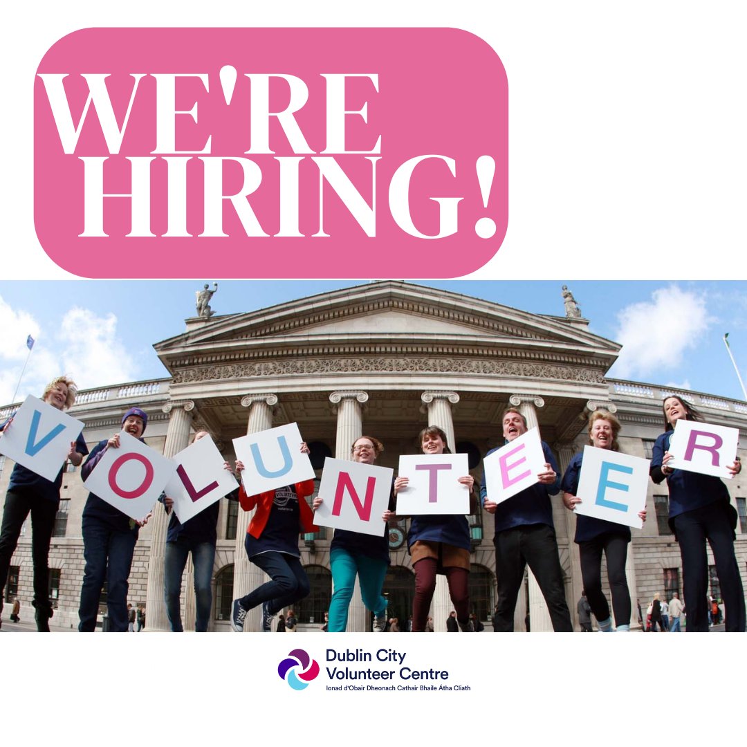 🔎Want to work with a great team & empower people to make a difference through volunteering? Join us: volunteerdublincity.ie/we-are-hiring-… #HIRINGNOW #jobfairy @volunteerireland