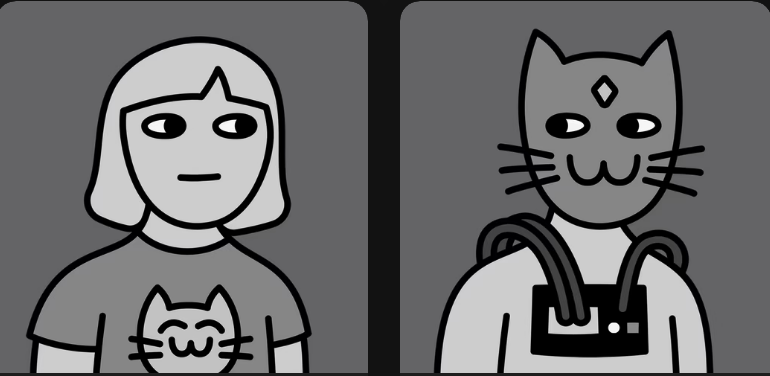 ItsJustRalphie's tweet photo. @itsjustion @therandomsnft The cat is like "Why do you have my face on your tee?!"

Based.🔥 

#StayRandom https://t.co/ErPSx3jOE8