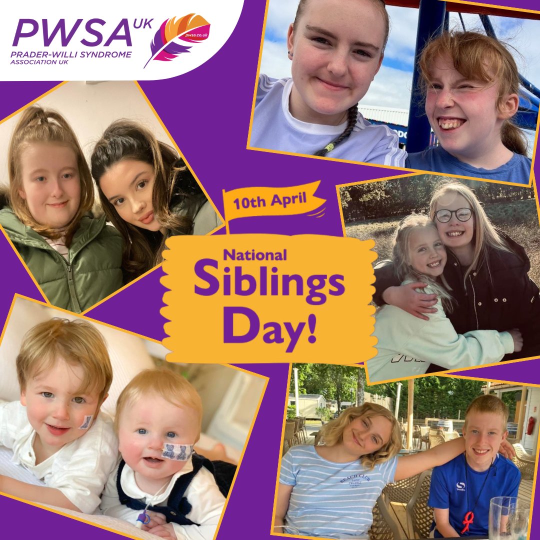 Today is #NationalSiblingsDay, which recognises and celebrates brothers and sisters of disabled children and adults, including those with #PraderWilliSyndrome. Need support? Call our #PWS specialist team on 01332 365676 or email supportteam@pwsa.co.uk.
