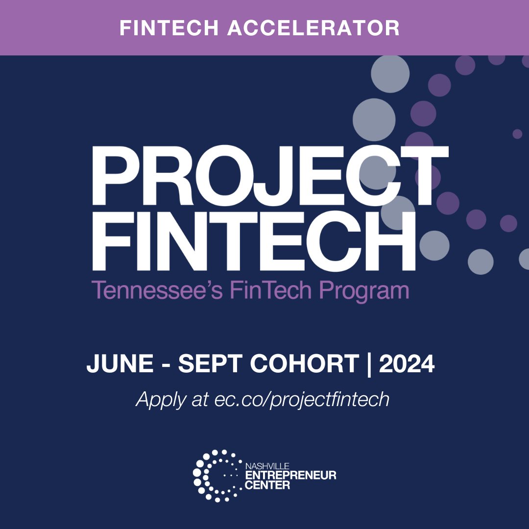 With the global #FinTech market expected to reach $699.50 billion by 2030, Nashville has the robust tech #innovation ecosystem to accelerate growth. @entrecenter’s Project FinTech invites #startups in the FinTech space to apply for their #accelerator. form.jotform.com/240585903004148