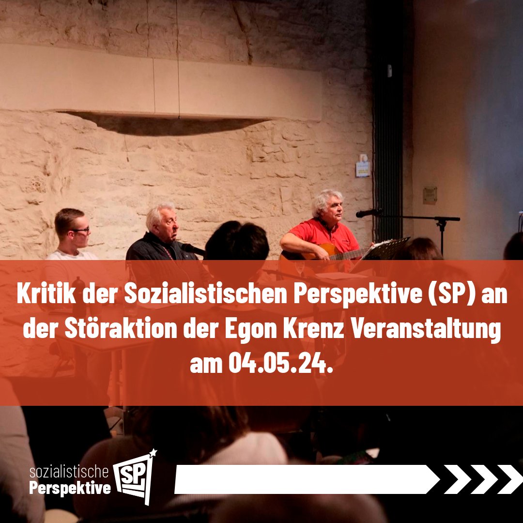soz_perspektive's tweet photo. Am 04.05.2024 hatte die SDAJ Göttingen Egon Krenz eingeladen, um über "Jugend &amp; DDR" zu diskutieren. Im Vorfeld wurde in anarchistischen Kreisen zu einem "Cornern" gegenüber des Veranstaltungsortes mobilisiert. https://t.co/NBwsuxi3jh