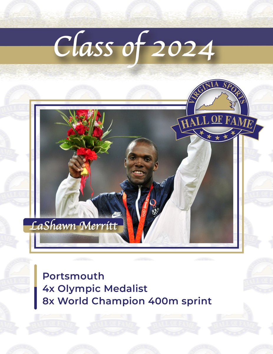 Just 10 days away! Did you know that in 2004 @lashawnmerritt won GOLD in the 400m at the World Junior Championships, and set 2 junior world records as part of the American 4x100 and 4x400 relay teams. Its a sprint to 2024 Induction Weekend! @Henrico_SEA vasportshof.com/2024-induction…