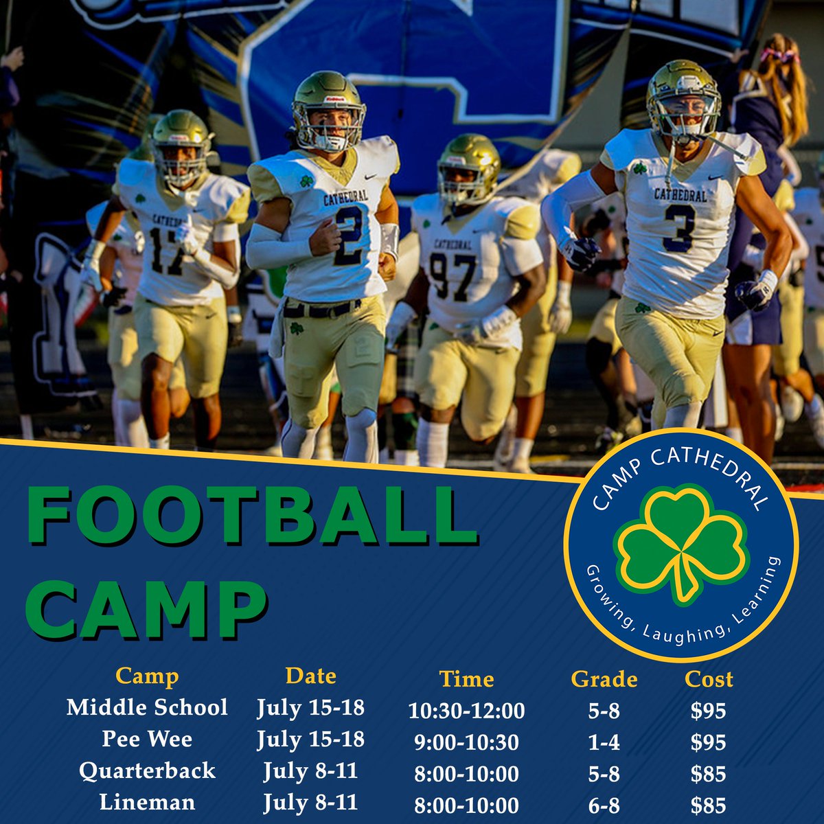 Join us this summer for ☘️🏈 Camp!!!