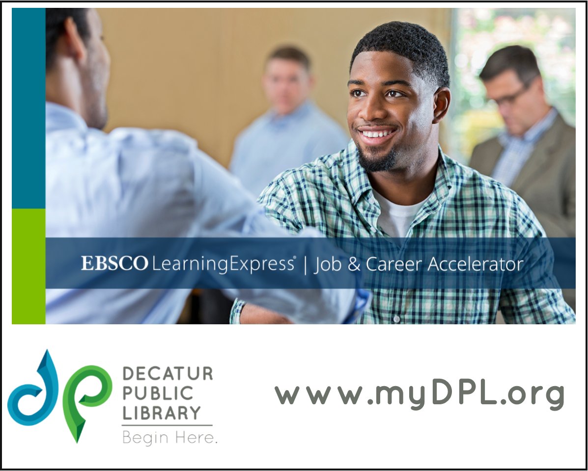 decaturpublib's tweet image. Find tutorials, e-books, career tools and more to help you find a job you&apos;ll enjoy. Log in to Job &amp;amp; Career Accelerator from EBSCO LearningExpress. Get started at myDPL.org and click on LearningExpress. #EBSCOLEX