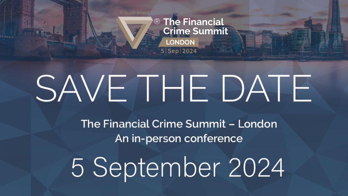 Hear how leading practitioners who are pioneering best practice in tackling economic crime globally are defining the operating model for financial crime detection and prevention at the Financial Crime Summit - London, 5 September 2024.
 
#1LoD #FinancialCrime #FinCrimeSummitLDN