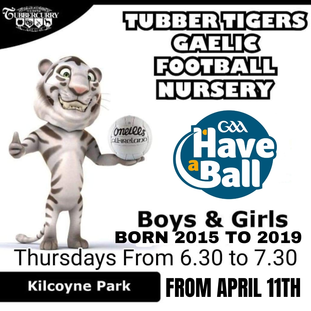 A little over 24hrs to go until our Tubber Tigers Nursery is back can't wait to see all the kids tomorrow evening especially all the new kids coming to us for the first time Lots of fun and games in store 🤞🏻the weather plays ball with us @HolyFamilySligo