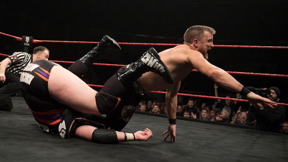 April 10, 2019: At Coventry Skydome, @ChrisHero was left flabbergasted when Travis Banks not only kicked out of the Rubik's Cube but also triumphed with the third of three quick pin attempts. #NXTUK 📸 WWE