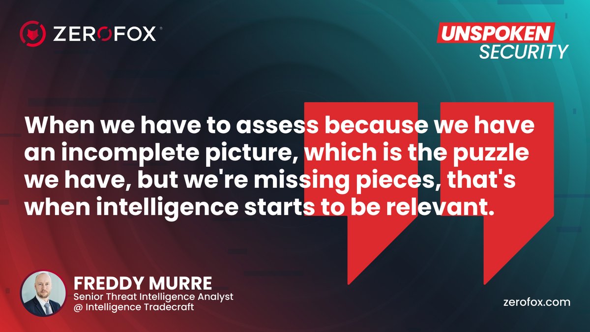 If cybersecurity is a house, intelligence is the foundation 🏠 On our latest Unspoken Security episode, Freddy Mure of Intelligence Tradecraft explores the  transformative potential of intelligence and how to get leadership buy-in. Listen here: ow.ly/J8Lv50Rcog0