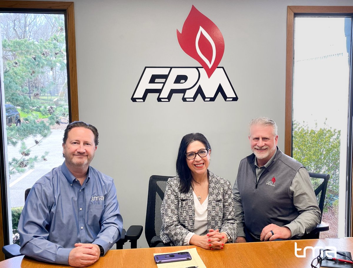 TMA's President Patrick Osborne connected with FPM Heat Treating's HR-Leticia Romero (C), SM- Lloyd Roin (R). They Specialize in Heat treating of metal products in processes that can include carburizing, thru hardening and vacuum hardening of tooling. fpmht.com