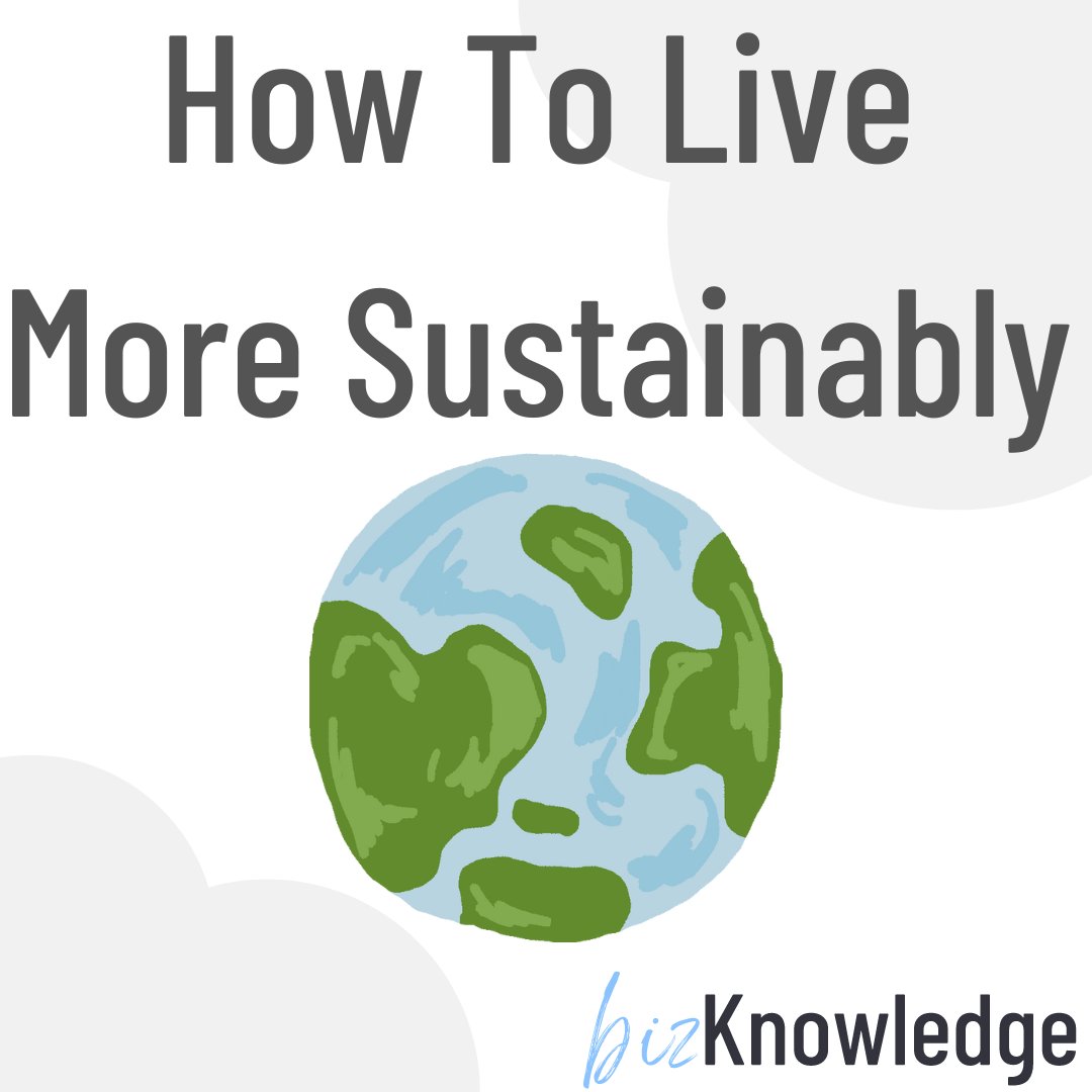 We’ve seen an emphasis to try and live more sustainably. BizKnowledge has a few pointers. Use an electric car Reuse rather than replace Solar panels Be mindful of what you buy Save water Walk or bike bizknowledge.com #paidsurveys #bizknowledge #sustainability