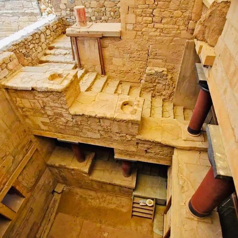 Grand Staircase of Palace of Knossos (2000-1400 BC) in east wing of Palace is leading to Royal Apartments, and it is considered a miracle of architecture; Knossos, Crete - Greece.

The palace of Knossos, the most important centre of the Minoan civilisation, is located in the…