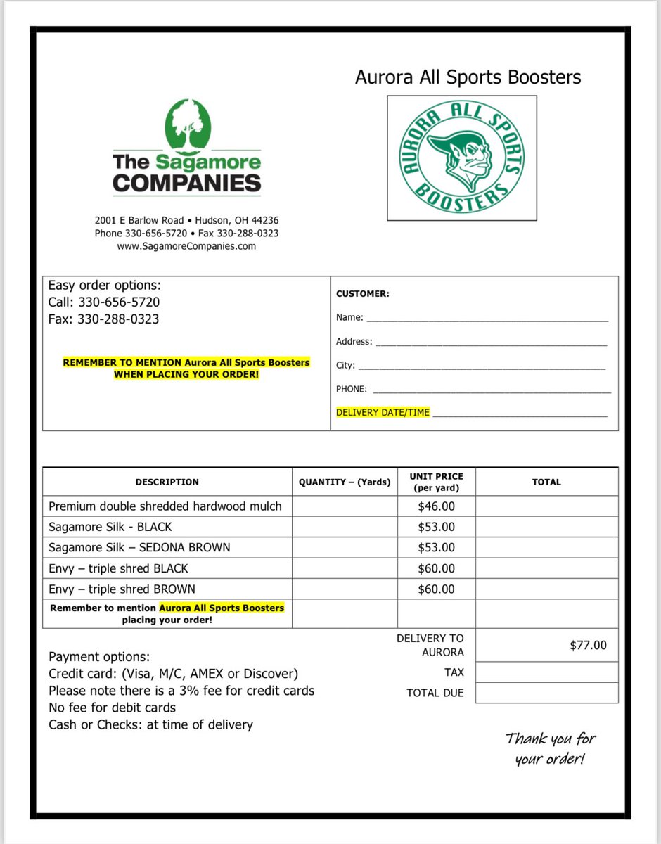 AHS All Sports Boosters Mulch Fundraiser…info here! @ahsallsports @auroraathletics