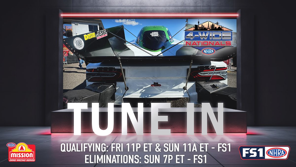 4 Wide. No turns. Tune in, this is one you won't want to miss! #Vegas4WideNats #NHRAonFox

@SCAGRacing | @BluebirdTurf | @ScagPower | @redlineoil