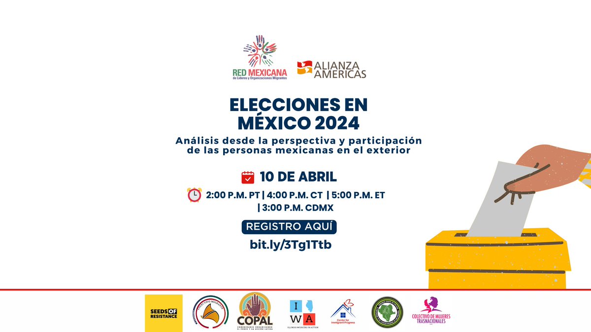 📆¡ES HOY! 🗳️ Personas mexicanas en el exterior harán un análisis desde su perspectiva en torno a las próximas elecciones presidenciales en #México. ✍️🏾¡No se pierda esta conversación! bit.ly/3Tg1Ttb #Elecciones2024MX