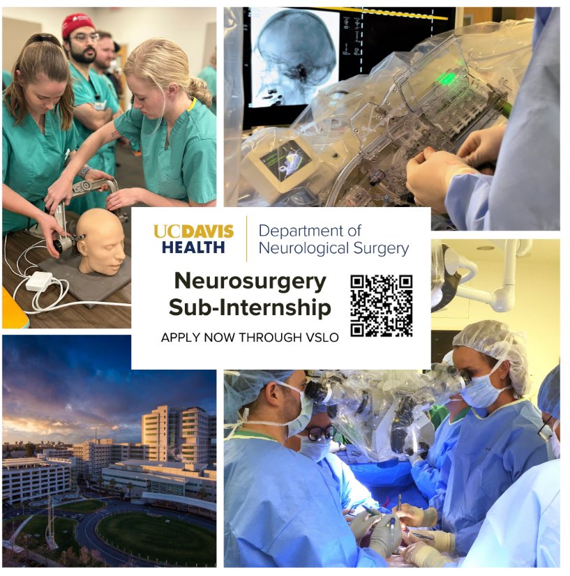 Are you interested in completing a sub-internship @UCDneurosurgery ? UC Davis School of Medicine utilizes VSLO to welcome eligible fourth year visiting medical students. Applications are now open!