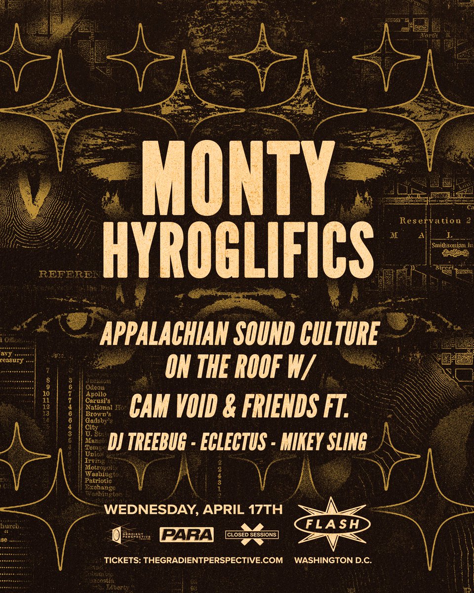 ParaPresents's tweet photo. Presenting the rooftop lineup for our next main room show w/ Monty and Hyroglifics NEXT WEEK. ✨

We’ll have Cam Void and the Appalachian Sound Culture crew out from Pittsburgh for a rooftop takeover featuring DJ Treebug, Electus, &amp; Mikey Sling. ⛰️🔊

Link below ⬇️🎫 https://t.co/T07vBaWhNv