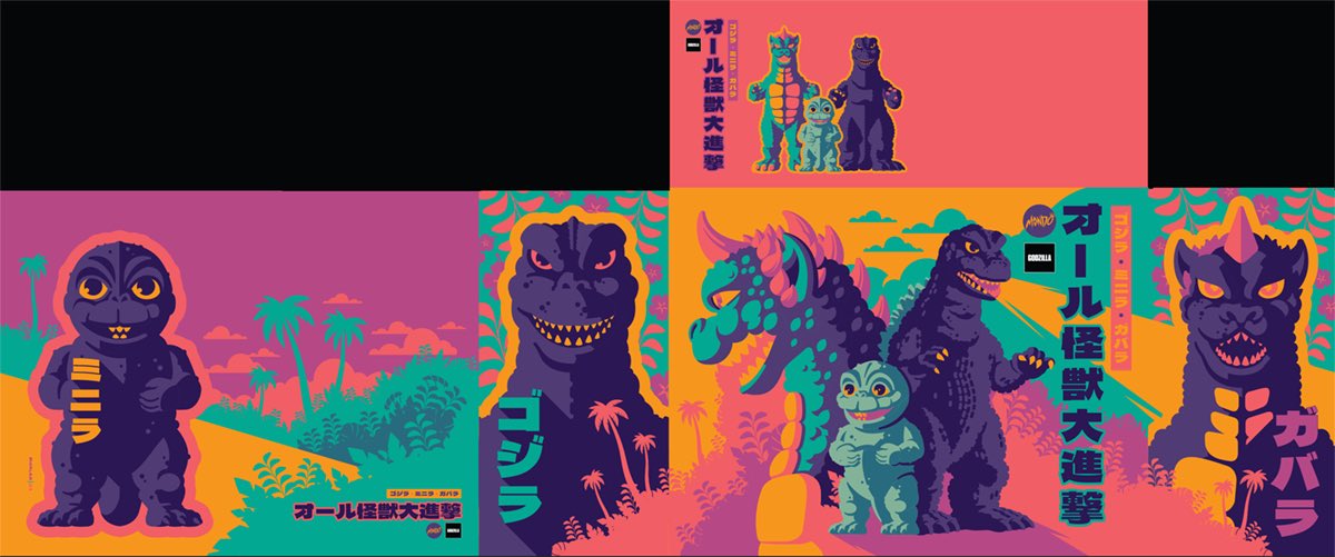 i had a complete blast designing this full-wrap illustrated package for @mondonews’s new ALL MONSTERS ATTACK vinyl toy set. AMA is one of my all-time favorite godzilla flicks (sue me) and this project gave me the opportunity to draw gabara & minilla officially for the first time.