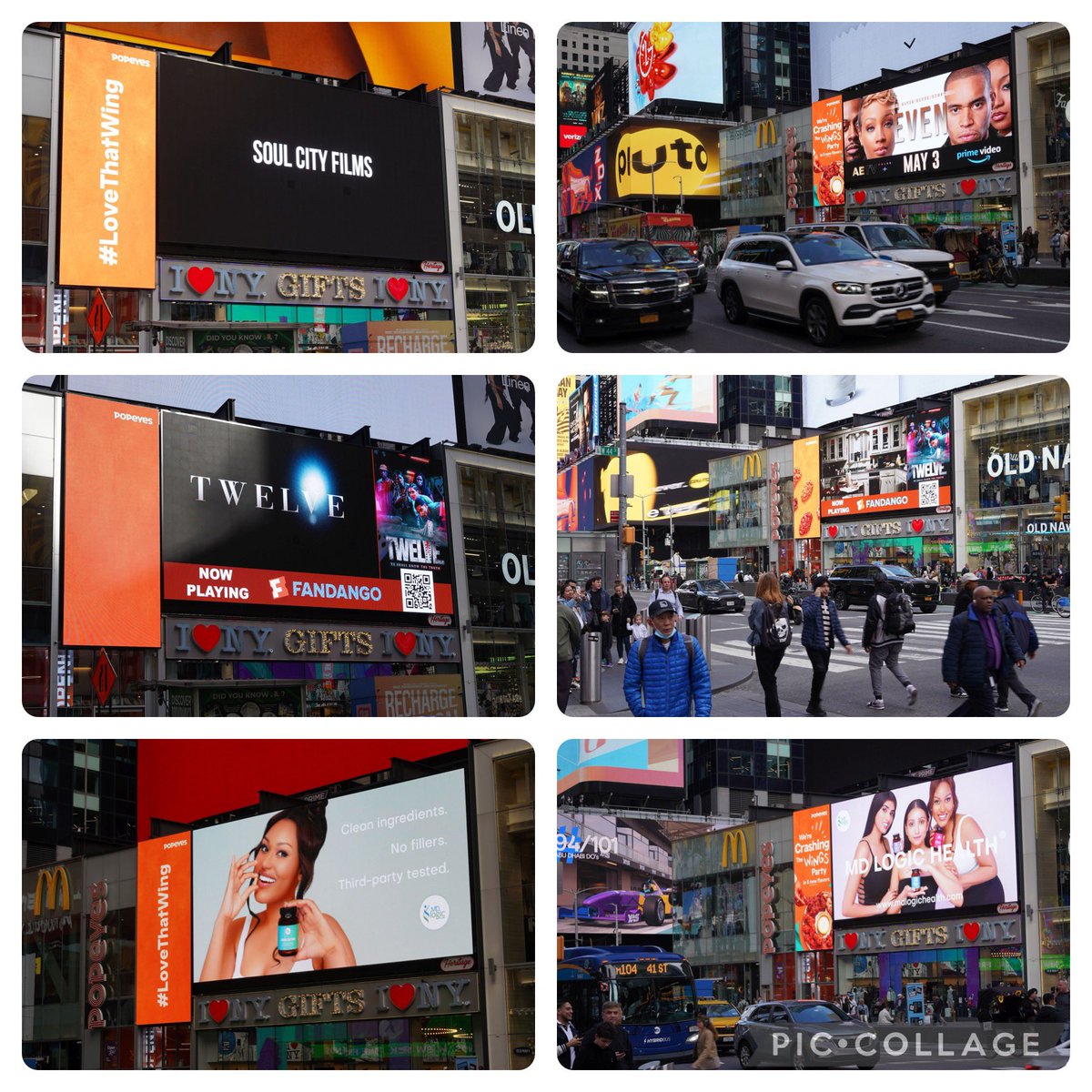 Close-up on our Times Square campaigns for our film and health & wellness clients!