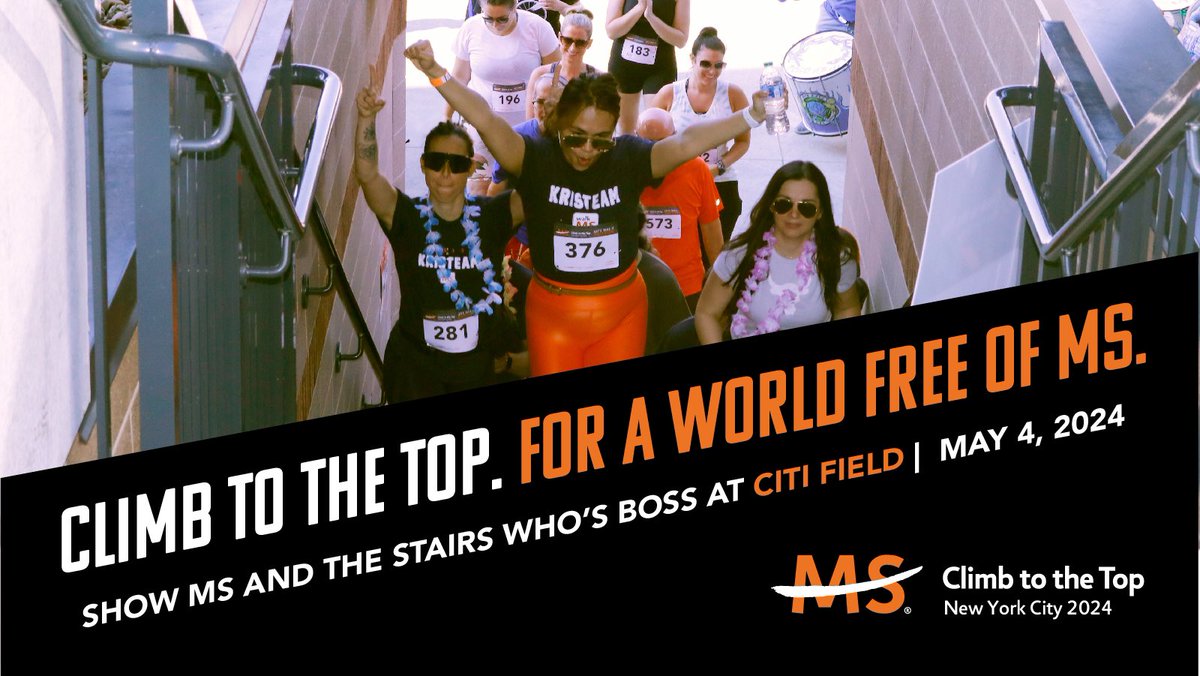 Ready to take on the stairs at Citi Field? Climb to the Top MS: New York City will give you the chance to conquer the stairs at your favorite ballpark and change the lives of people affected by MS. Visit Mets.com/MSStairClimb to register today! 🟠👟