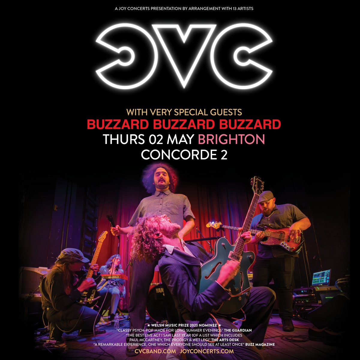 SUPPORT ANNOUNCEMENT 📣 @buzzardbuzzardbuzzard are joining @cvcband_ next month at Concorde 2! 🎟 Tickets bit.ly/42xauM2