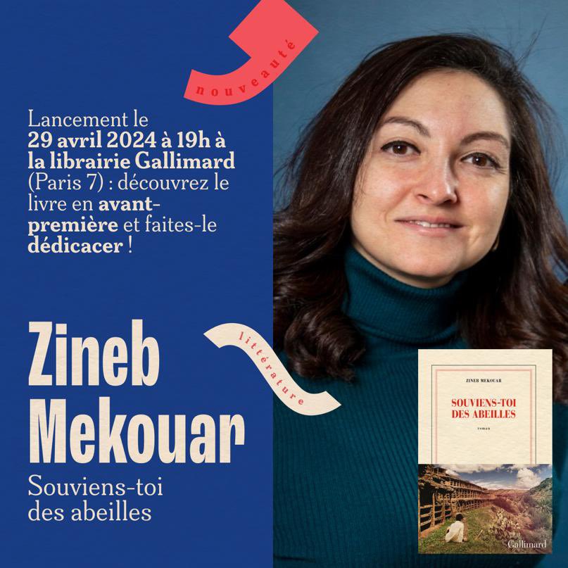 Lancement, en avant-première, de mon deuxième roman « Souviens-toi des abeilles » 🐝 📍Lundi 29 avril à 19h à la @Lib_de_Paris , au 15 Boulevard Raspail 75007🔥 Bientôt d’autres dates et vous pouvez d’ores et déjà le pré-commander pour le recevoir dès le 2 mai 😍 @Gallimard