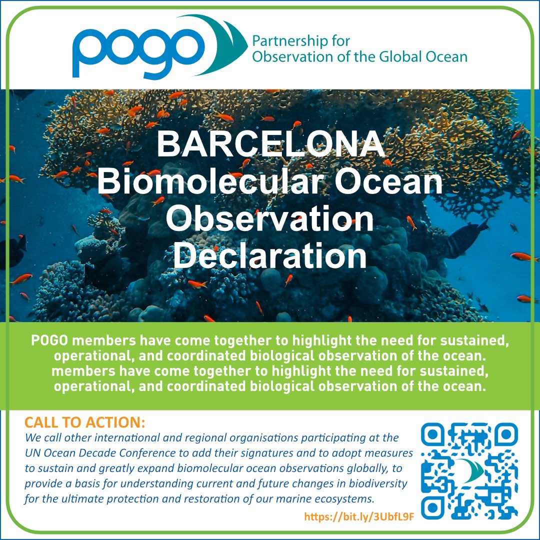 Find out why, in #OceanDecade24 week, POGO members are highlighting the need for sustained, operational, and coordinated biological observation of the ocean: bit.ly/3UbfL9F