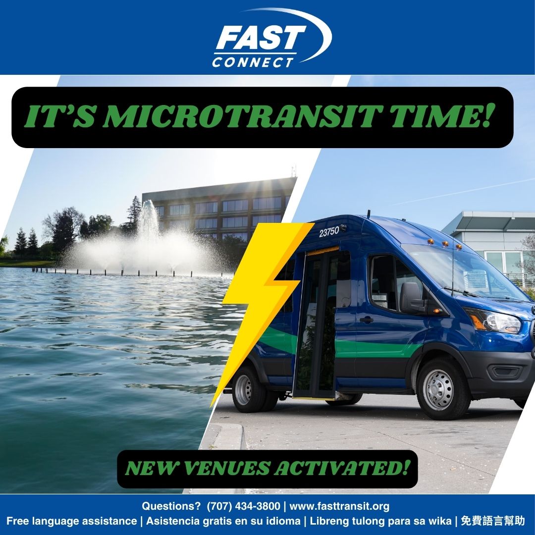 FAST_Transit's tweet photo. Not in a microtransit zone? 

Two new venues make it so! 

On April 6th, Fairfield Transportation Center &amp; Civic Center are two added locations you can take microtransit from. Download the Ride Pingo app and schedule a ride today! 

#newvenues #fasttransit #fairfieldca https://t.co/NVna1HHDJd