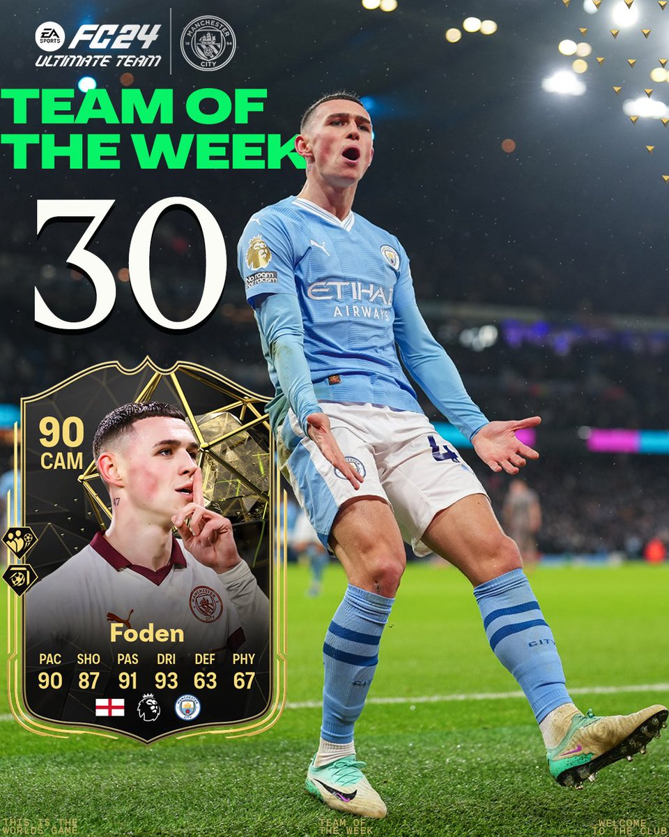 After an outstanding hat-trick, @PhilFoden has earned his place in the @EASPORTSFC #TOTW! 💫 Congratulations Phil! 🙌