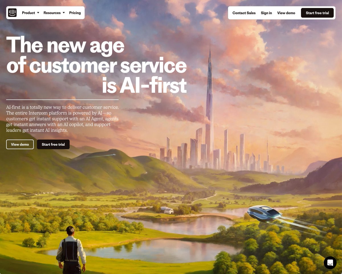 Today is the most exciting day at Intercom in many years 😃 Huge updates:

1 Launched a new product: Fin AI Copilot. A deep, personal AI assistant for every human support agent.

2 Launched a new vision for Customer Service: We call it ‘AI-first CS’. 

3 Launched a new brand and