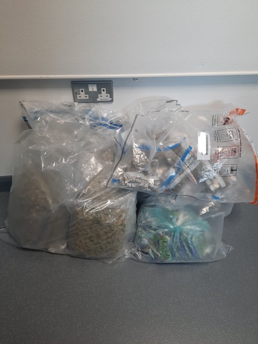 Suspected Class A and Class B controlled drugs seized by officers following a search of a property in Castlewellan 