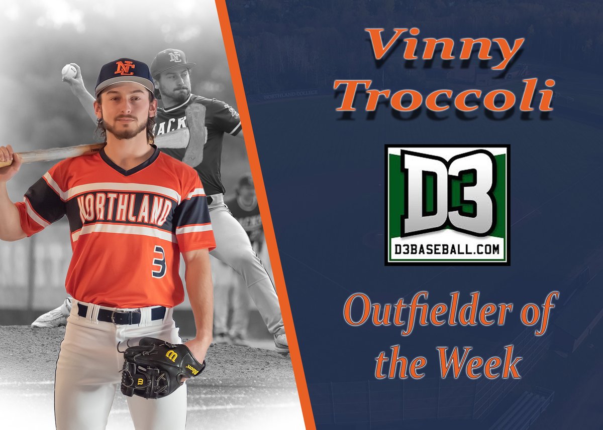 Congratulations to Vinny Troccoli for making D3baseball.com Team of the Week. Troccoli becomes the FIRST LumberJack to make this team!!! @d3baseball @umacathletics @NCJaxBaseball